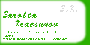 sarolta kracsunov business card